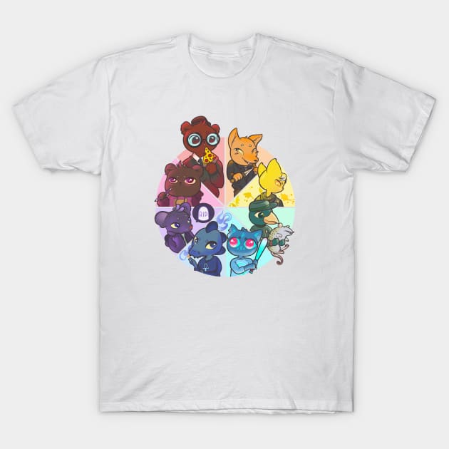 Night in the Woods Color Wheel T-Shirt by Maxx Slow